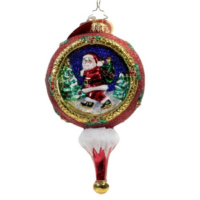 Christopher Radko 6.75" Picturesque Santa Ornament Christmas  -  Tree Ornaments