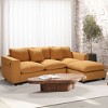WestinTrends Hearthside 99" Modular Corduroy L-Shaped Sectional Sofa and Chaise With USB/Type-C Ports and Side Pockets - 2 of 4