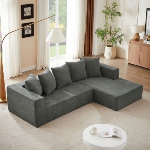Luxury Chenille L-Shaped Modular Sofa Set for Living Room - 1 of 3