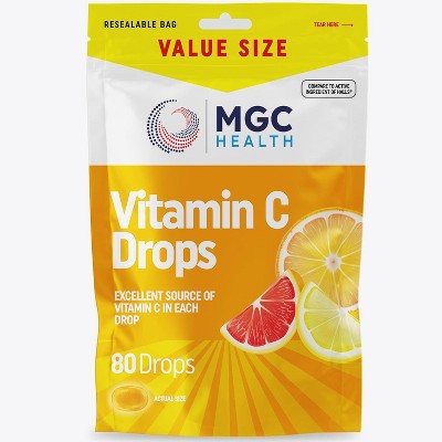 MGC Health Vitamin C Cough Drops Assorted Citrus, 80 Ct