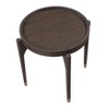 Vynxaria Dark Brown Finish Round End Table, Solid Wood Legs with Metallic Gold Tip, 24" Dia x 24"H - 4 of 4