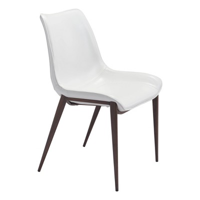 Set of 2 Encanto Dining Chairs White/Walnut - ZM Home