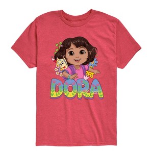 Boys' - Dora the Explorer - Logo Map And Flowers Short Sleeve Graphic T-Shirt - 1 of 4