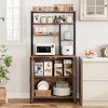 Garvee Bakers Rack with Cabinet 5 Tier Microwave Stand Microwave Storage Rack with Door, Brown - 3 of 4