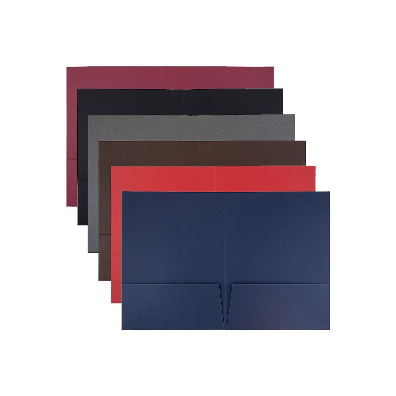 JAM Paper Two-Pocket Textured Linen Business Folders Assorted Colors 386LASSRT, 1 of 6