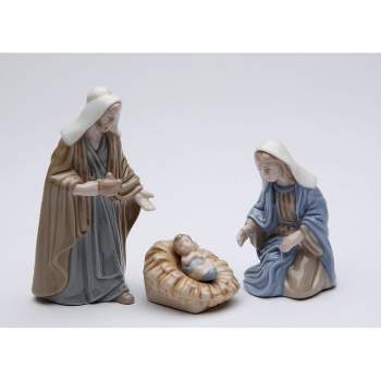 Kevins Gift Shoppe Set of 3 Ceramic Mini Holy Family Nativity Figurines