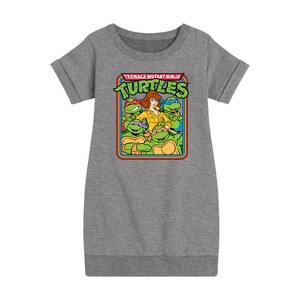 - Teenage Mutant Ninja Turtles - Retro Group April Graphic Short Sleeve Fleece Dress - 1 of 4