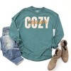 Cozy Season Layered Cursive - Women's Garment Dyed Long Sleeve Graphic T-Shirt - 2 of 4