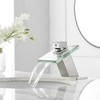 BWE Glass Spout Waterfall Single Hole Single Handle Bathroom Sink Faucet With Pop Up Drain - 2 of 4