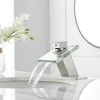 BWE Glass Spout Waterfall Single Hole Single Handle Bathroom Sink Faucet With Pop Up Drain - image 2 of 4