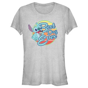 Juniors Womens Lilo & Stitch Best Day Ever Stitch T-Shirt - 1 of 4