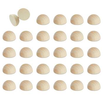 Juvale 30 Pack Split Wood Balls for Crafts, 1.5-Inch Unfinished Half Wooden Beads for Art Supplies