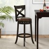 Tangkula 31" Swivel Bar Stool Set of 4 Bar Height PU Leather Seat Rubber Wood Legs - 3 of 4