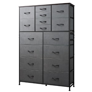16-Drawer Tall Fabric Dresser Storage Tower with Steel Frame, Chest of Drawers Organizer Unit - 1 of 4