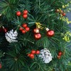 HOMCOM 22.5in Christmas Tree 2-Pack Outdoor Pre-Lit Artificial Pine Cordless with 24 Warm White Lights and Stakes - 3 of 4