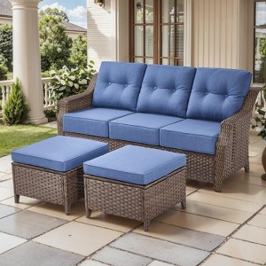 Gymojoy Outdoor Sofa Couch 3 Seater Sofa Deep Seat Sofa - 1 of 4