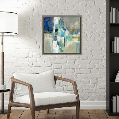 Abstract Blue and Green Canvas Wall Art Print