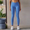 Anna-Kaci Women's Overlap V-Waist High-Waisted with Pockets Seamless Yoga Workout Compression Tights for Running and Gym Training - image 2 of 4