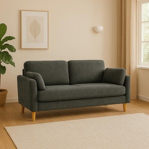 NicBex Modern Minimalist Loveseat Sofa Couch with Two Pillows & Wooden Legs,2-Seat Lounge Sofa for Living Room,Apartment - 1 of 4
