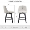 SKRAN 26"  Swivel Upholstered Bar Stool with Stain-Resistant Line&Button Tufted Back Easy Assembly  for Kitchen Island, Cafe or Home Bar - 3 of 4