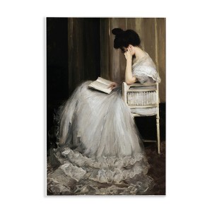 Stupell Industries Woman in Gown Reading Portrait Wall Plaque Art - 1 of 4