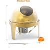 6.3 Qt Round Chafing Dish for Buffet, Stainless Steel Food Warmer Chafer with Glass Window Full Size Food Pan for Catering Parties Banquets, Gold - 2 of 4