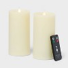 2pk 3" x 6" LED Candles Cream - Threshold™: Paraffin Wax, Traditional Decor, Pillar Style - 3 of 3