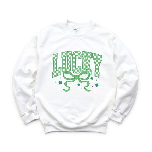 Simply Sage Market Women's Graphic Sweatshirt St. Patrick's Day Coquette Lucky - 1 of 4