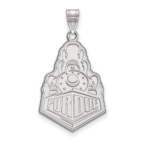 Black Bow Jewelry 10k White Gold Purdue Boilermakers NCAA Extra Large Pendant - 1 of 3