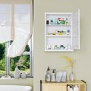 Resenkos 16" x 21" Lockable Medicine Cabinet, 3 Tier Steel Medical Wall Box with 2 Keys and Shelves for Bathroom, - 2 of 4