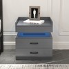 KTMBDW Nightstand with 2 Drawers and Adjustable LED Strip Light, End Table with Open Stroge Space, Bedside Table for Living Room, Bedroom - 2 of 4