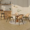 TYBOATLE Rattan Dining Chairs Set of 4, Black Mid-Century Modern Chairs with Faux Leather Cushion & Adjustable Foot Pads for Kitchen or Dining Room - 3 of 4