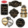 Beistle Black, Gold, and Silver Happy Birthday Cutouts, 6½"-11½", 12 Pieces - 2 of 3