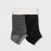 Women's Multipattern 6pk Low Cut Socks - A New Day™ Black 4-10 - 2 of 2