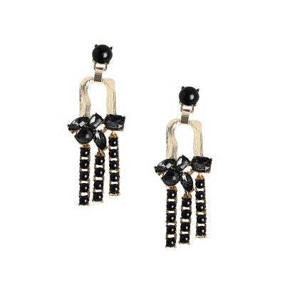 SOHI Women's Onyx Black Party Drop Earrings
