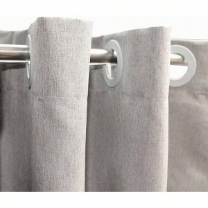 No Hook Shower Curtain Linen Style 76 Inches Heavy Duty Cloth Washable Bathroom 72x76 Inches No Hooks Needed - 1 of 4