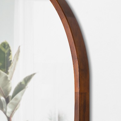 Valenti Walnut Brown Arched Wall Vanity Mirror