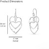 Boho Earrings for Women Dangling | Flower Earrings | Heart Earrings | Tassel Earrings for Women | Dangle, French Wire Silver Earrings - 3 of 4
