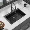 Quartz Kitchen Sink - 33x22in Black granite composite Drop in kitchen sink - 4 of 4