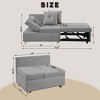 NicBex Modern Pull Out Sofa Bed Linen Convertible Single Sofa with Adjustable Back and 2 Pillows for Living Room - image 2 of 4