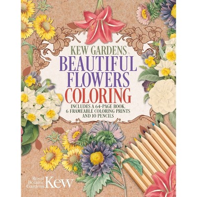 Kew Gardens Beautiful Flowers Coloring Kit - (Sirius Coloring Kits) by  The Royal Botanic Gardens Kew (Paperback)