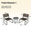 GlasFlength Patio Seating Sets 3 PCS PE Rattan Furniture with Steel Frame Round Table Outdoor Set for Patio Garden, Multicolored, 25.4"*21.85"*29.33" - 3 of 4