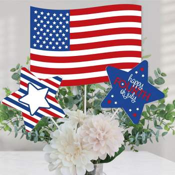 Big Dot of Happiness 4th of July - Independence Day Centerpiece Sticks - Table Toppers - Set of 15
