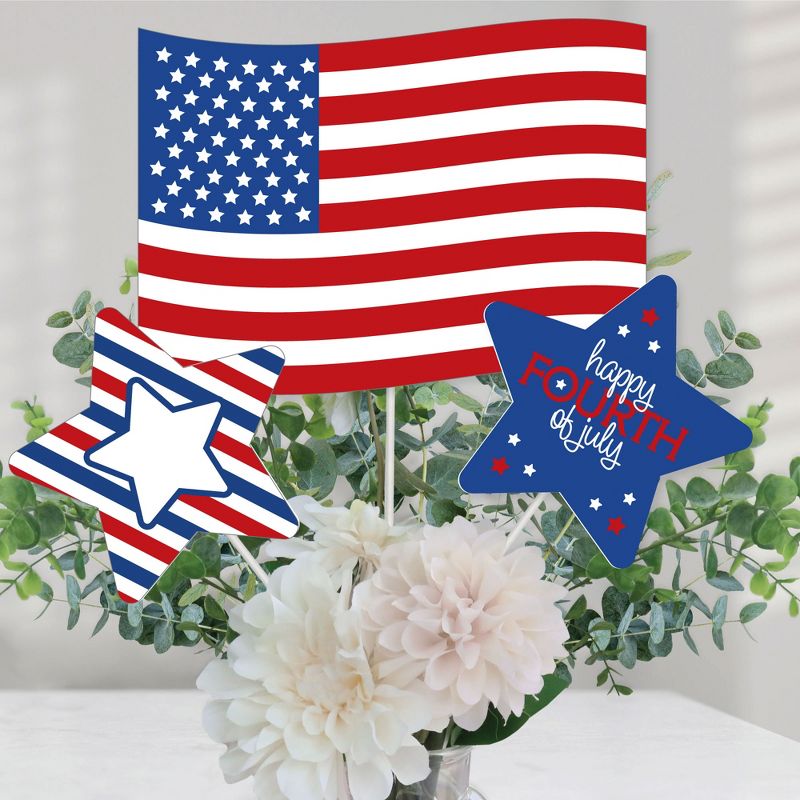 Big Dot of Happiness 4th of July - Independence Day Centerpiece Sticks - Table Toppers - Set of 15, 1 of 8
