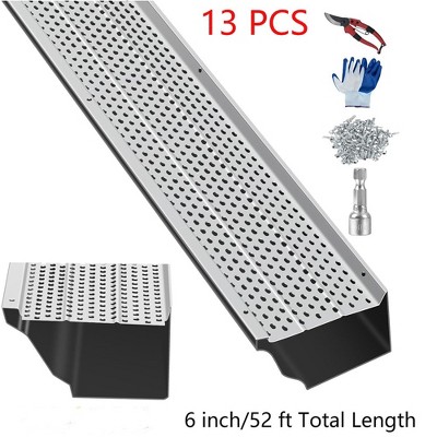 13x Gutter Guard 6 inch Wide 52 ft Total Length Cover Mesh Leaf Debris Protection