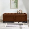 CAVINAS Ottoman Bench with Storage, Upholstered Tufted Entryway Bench, Modern End Of Bed Bench with Smooth PU Upholstery for Living Room - 3 of 4