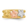 Black Bow Jewelry Tri-Color Plumeria Toe Ring in 14 Karat Gold - 4 of 4