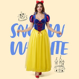 Joyfy Snow Princess Dress Costume for Women, Adult Halloween Outfit with Headwear - 1 of 4