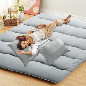 Japanese Floor Futon Mattress, Japanese Tatami Mat Folding Futon Mattress Sleeping Mattress Pad for Adults Kids, Roll Up Camping Mattress - 1 of 4