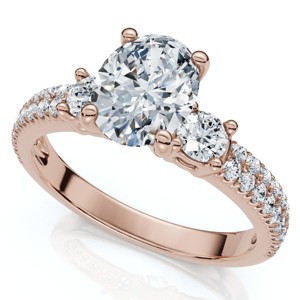 Pompeii3 1 1/3Ct Oval Diamond Engagement Ring 14k Gold or Platinum Lab Created EF/VS - 1 of 4